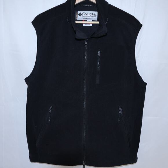 Colombia Black Vest Size Large Men's Three Front Pockets Zip Front - Picture 7 of 16